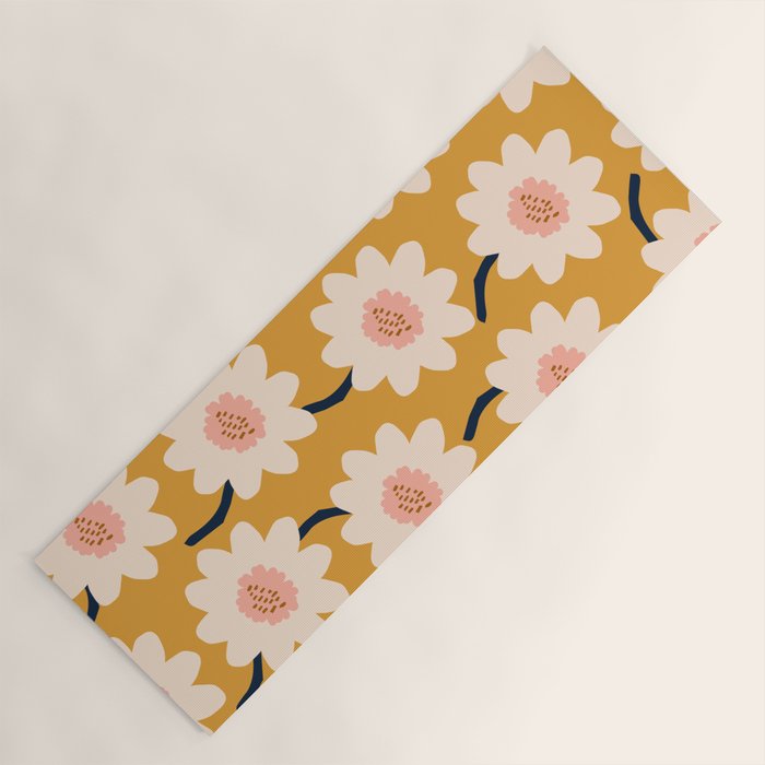 Flower field - yellow Yoga Mat Gallery Image 1
