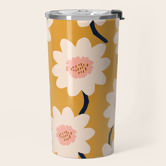 Flower field - yellow Travel Mug Gallery Image 2