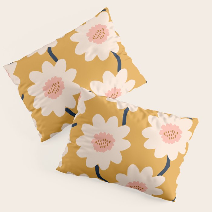Flower field - yellow Pillow Sham Gallery Image 1