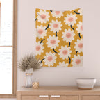Flower field - yellow Wall Tapestry Gallery Image 2