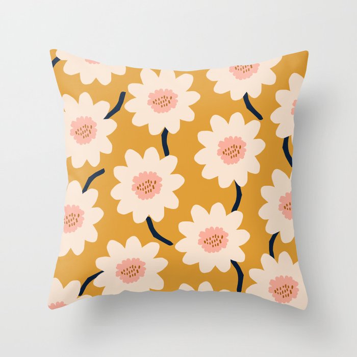 Flower field - yellow Throw Pillow Gallery Image 6