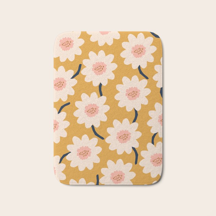 Flower field - yellow Bath Mat Gallery Image 1