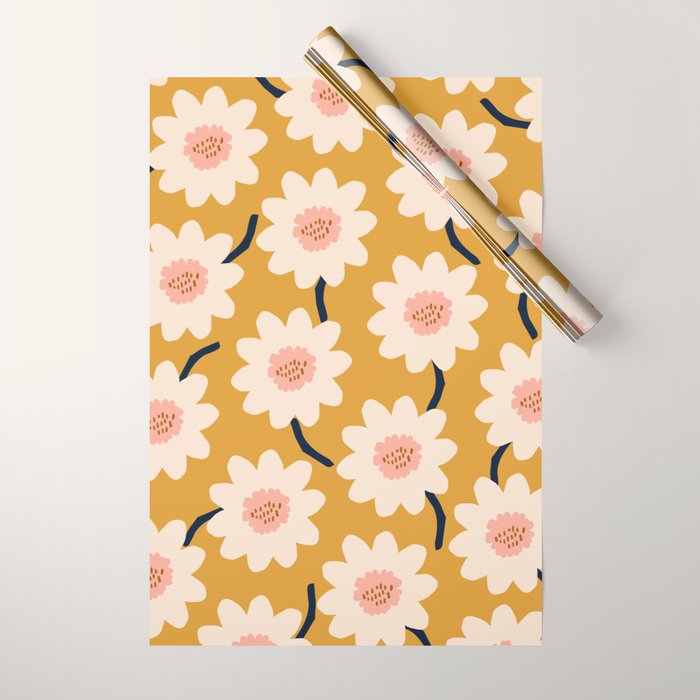 Flower field - yellow Wrapping Paper Gallery Image 1