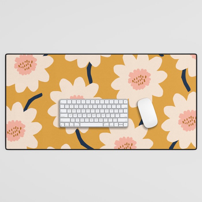 Flower field - yellow Desk Mat Gallery Image 1