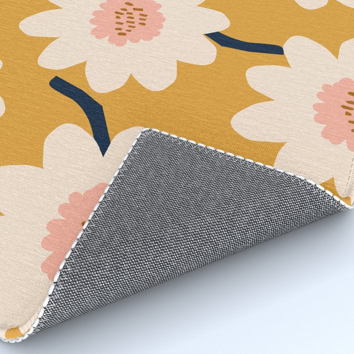 Flower field - yellow Rug Gallery Image 4