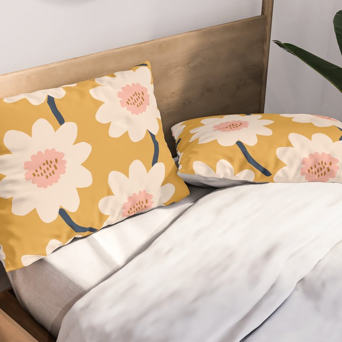 Flower field - yellow Pillow Sham Gallery Image 2