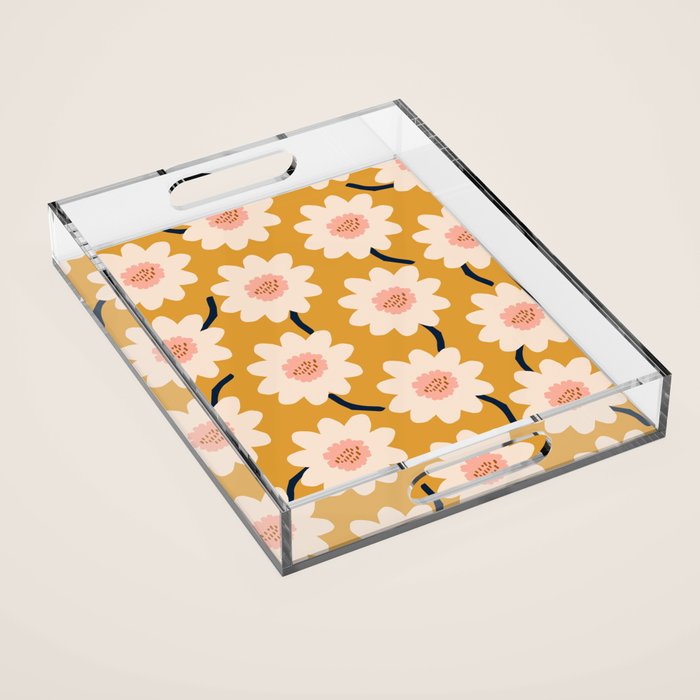 Flower field - yellow Acrylic Tray Gallery Image 1