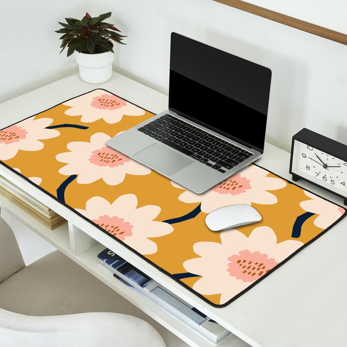 Flower field - yellow Desk Mat Gallery Image 2