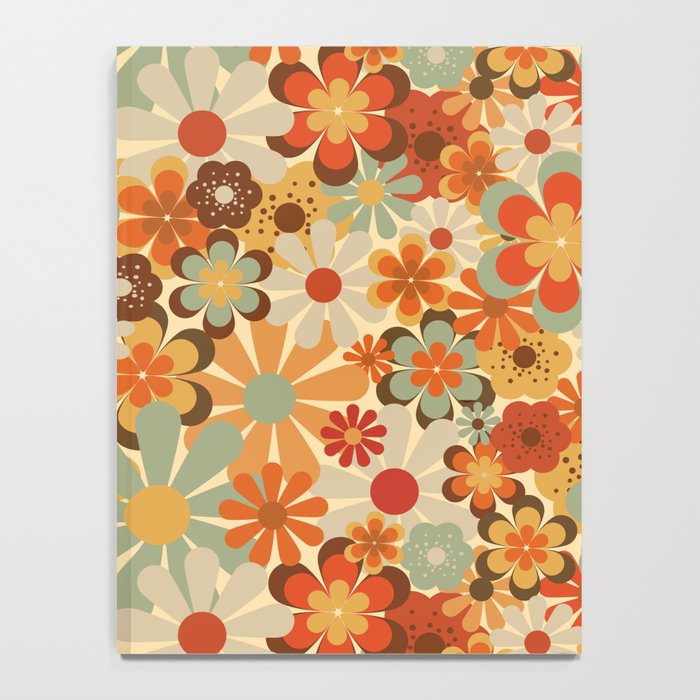 Patterned Retro 70's Floral Prints Notebook Gallery Image 4