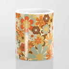 Patterned Retro 70's Floral Prints Coffee Mug Gallery Image 4