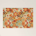 Patterned Retro 70's Floral Prints Welcome Mat Gallery Image 1