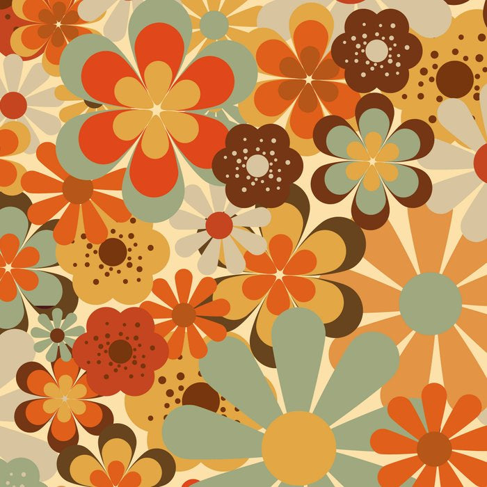 Patterned Retro 70's Floral Prints Coffee Mug Gallery Image 2