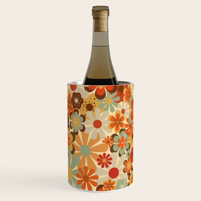 Patterned Retro 70's Floral Prints Wine Chiller Gallery Image 3