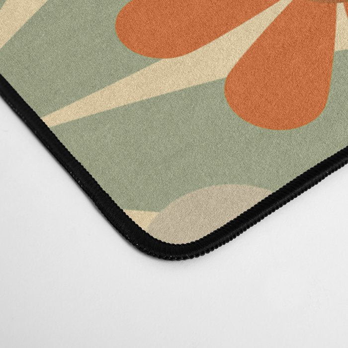 Patterned Retro 70's Floral Prints Desk Mat Gallery Image 4