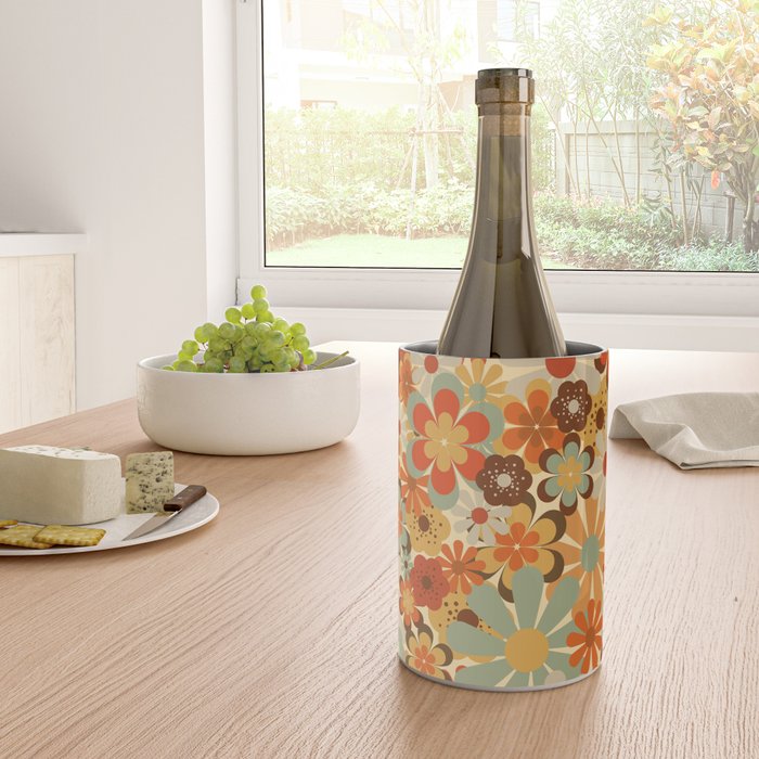 Patterned Retro 70's Floral Prints Wine Chiller Gallery Image 4