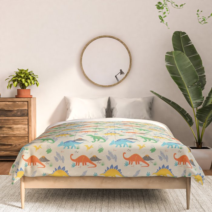 Jurassic Dinosaurs in Primary Colors Comforter Gallery Image 3