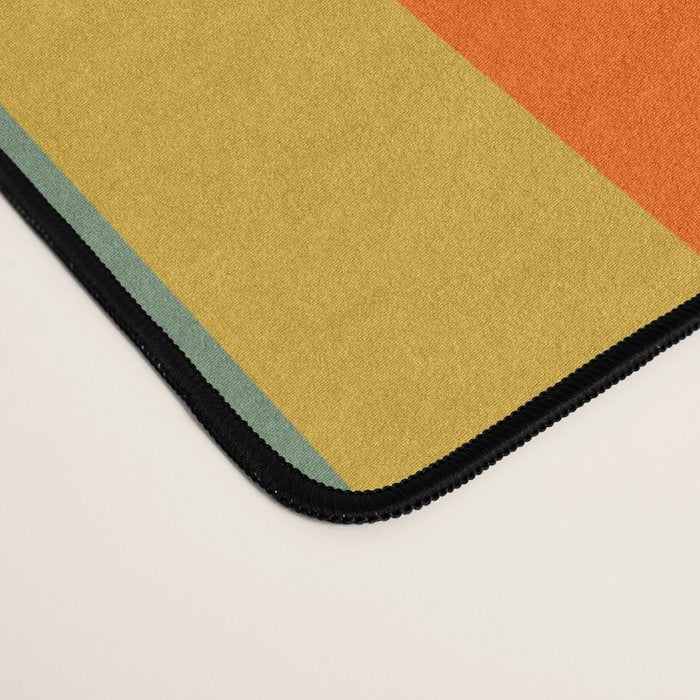 Long Blocks Retro Modern Minimalist Geometric Checked Pattern Blue Mustard Orange Eucalyptus Desk Mat Gallery Image 4
