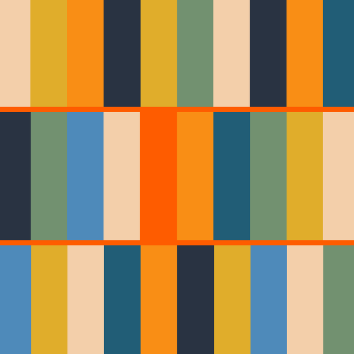 Long Blocks Retro Modern Minimalist Geometric Checked Pattern Blue Mustard Orange Eucalyptus Coffee Mug Gallery Image 2