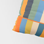 Long Blocks Retro Modern Minimalist Geometric Checked Pattern Blue Mustard Orange Eucalyptus Pillow Sham Gallery Image 4