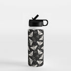 Luna Moth In Black and White Water Bottle Gallery Image 1