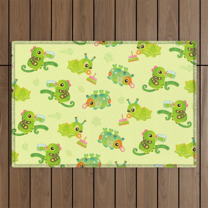 Leaf Milk Outdoor Rug Gallery Image 1