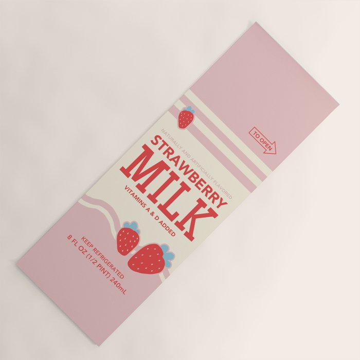 strawberry milk carton  Yoga Mat Gallery Image 1