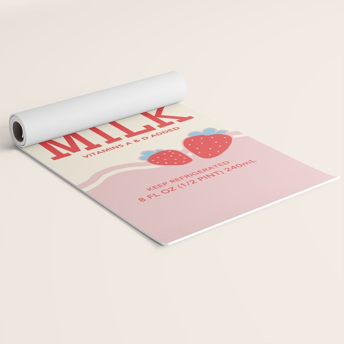 strawberry milk carton  Yoga Mat Gallery Image 2