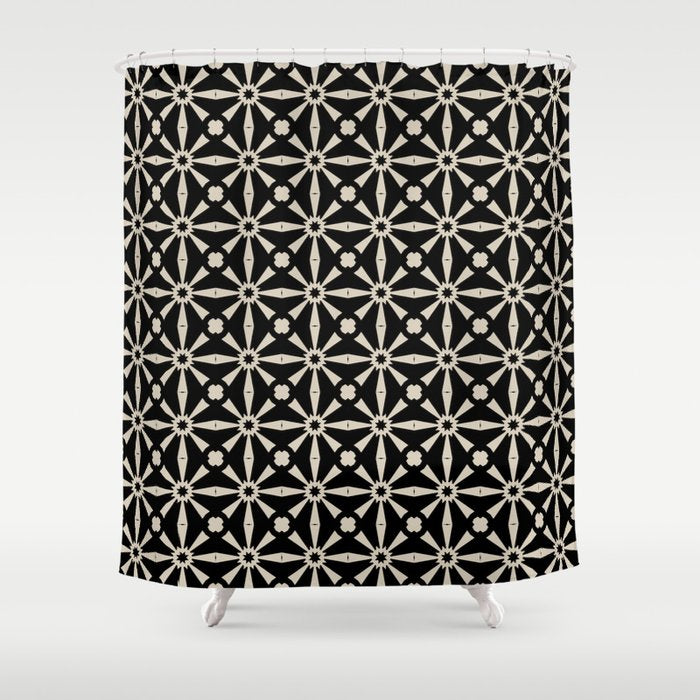 Starburst Geometric Pattern Shower Curtain Gallery Image 1