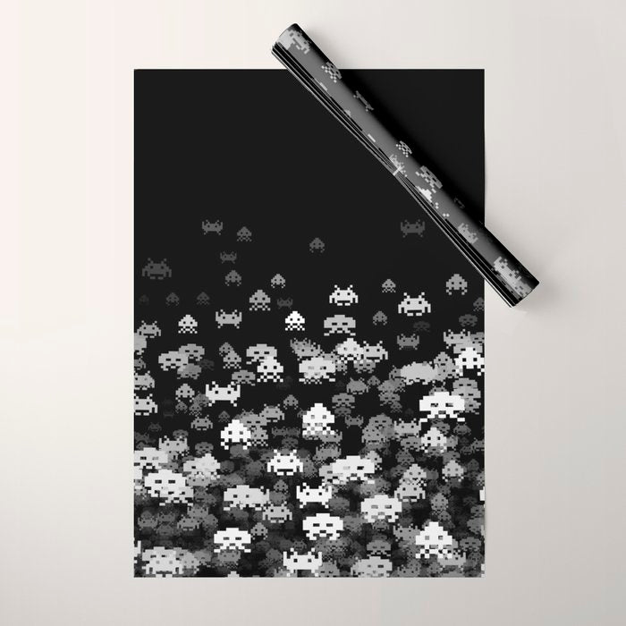 Invaded BLACK Wrapping Paper Gallery Image 1