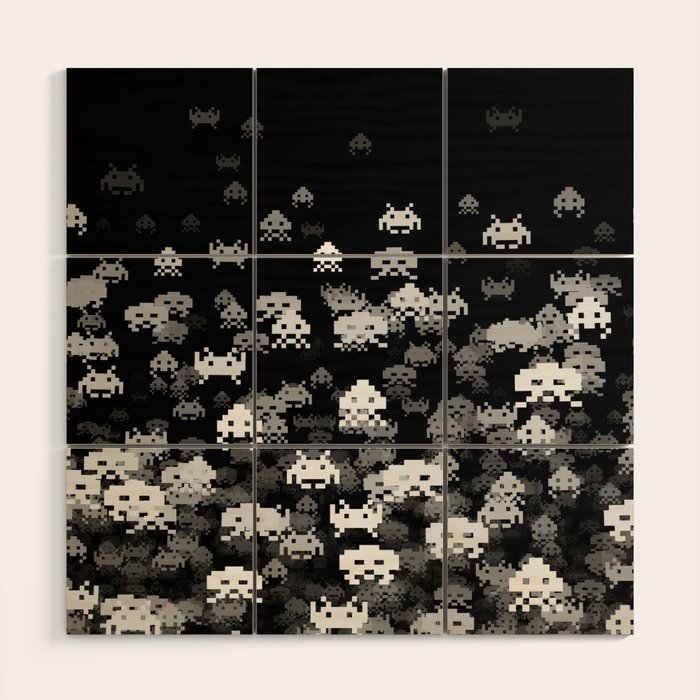Invaded BLACK Wood Wall Art Gallery Image 1