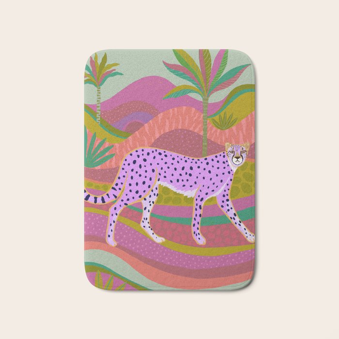 Pink Cheetah Bath Mat Gallery Image 1