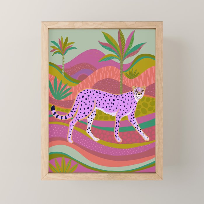 Pink Cheetah Mini Art Print Gallery Image 1