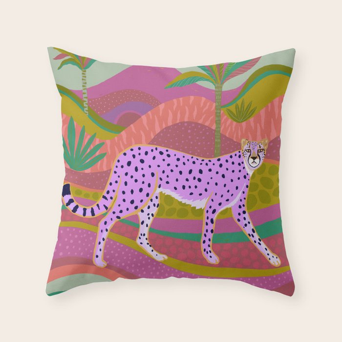 Pink Cheetah Throw Pillow Gallery Image 6