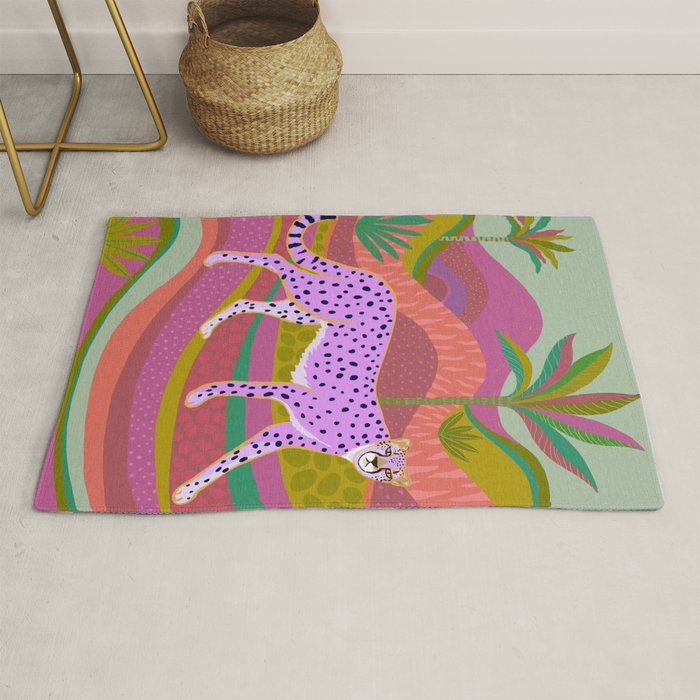 Pink Cheetah Rug Gallery Image 1