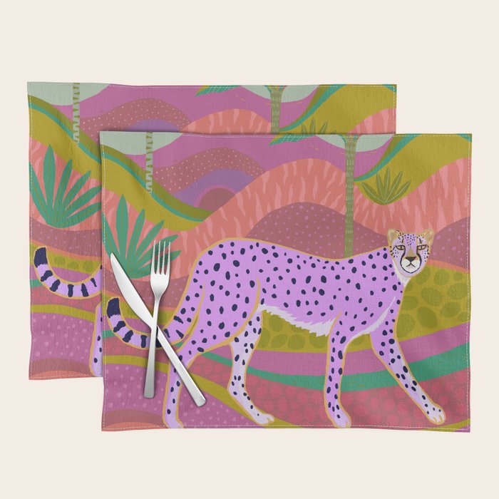 Pink Cheetah Placemat Gallery Image 1