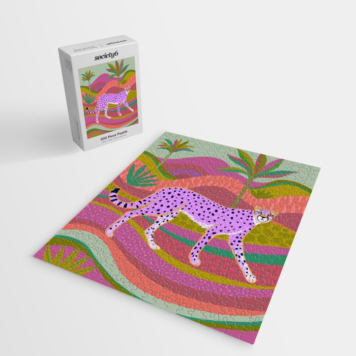 Pink Cheetah Jigsaw Puzzle Gallery Image 2