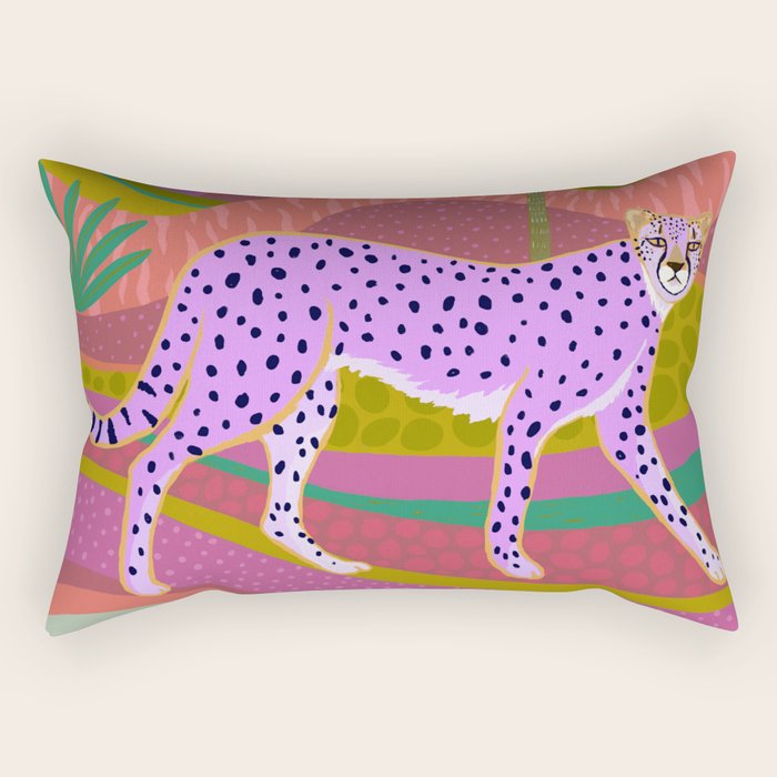 Pink Cheetah Rectangular Pillow Gallery Image 1