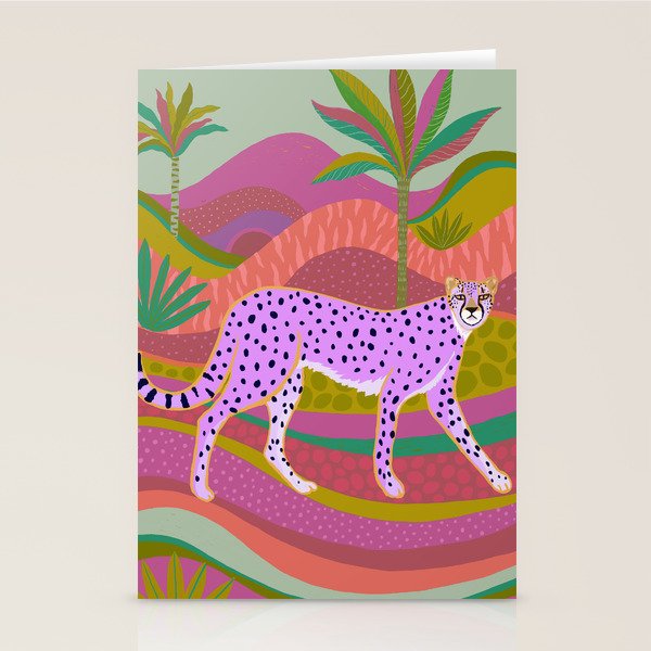 Pink Cheetah Stationery Card Gallery Image 1