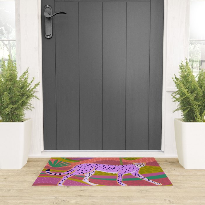 Pink Cheetah Welcome Mat Gallery Image 3