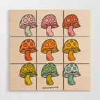 Rainbow Mushrooms Wood Wall Art Gallery Image 1