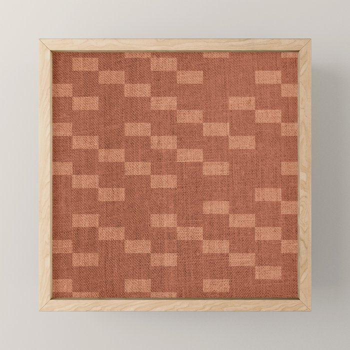 Chic Checks Terracotta Mini Art Print Gallery Image 1