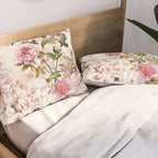 Vintage And Shabby Chic- Pink  Summer Peonies Antique Botanical Flower Garden Pillow Sham Gallery Image 2