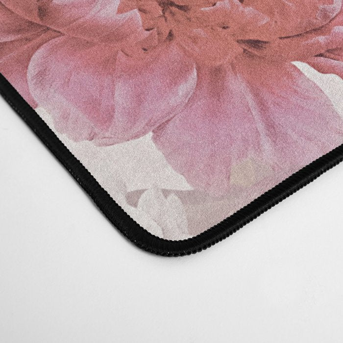 Vintage And Shabby Chic- Pink  Summer Peonies Antique Botanical Flower Garden Desk Mat Gallery Image 4