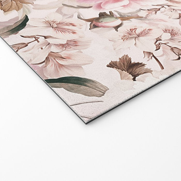 Vintage And Shabby Chic- Pink  Summer Peonies Antique Botanical Flower Garden Welcome Mat Gallery Image 2
