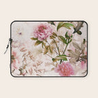 Vintage And Shabby Chic- Pink  Summer Peonies Antique Botanical Flower Garden Laptop Sleeve Gallery Image 1