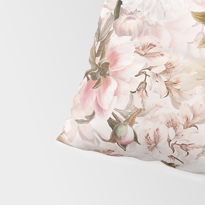 Vintage And Shabby Chic- Pink  Summer Peonies Antique Botanical Flower Garden Pillow Sham Gallery Image 4