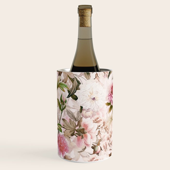 Vintage And Shabby Chic- Pink  Summer Peonies Antique Botanical Flower Garden Wine Chiller Gallery Image 2