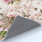 Vintage And Shabby Chic- Pink  Summer Peonies Antique Botanical Flower Garden Rug Gallery Image 4