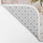 Vintage And Shabby Chic- Pink  Summer Peonies Antique Botanical Flower Garden Bath Mat Gallery Image 2