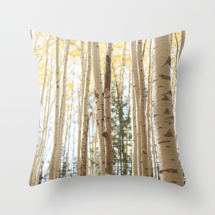 Autumn Aspen Forest Colorado Photography Throw Pillow Gallery Image 1